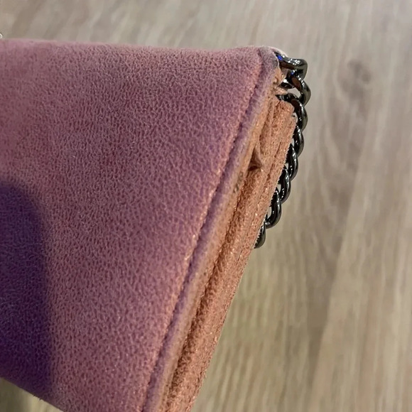 Stella McCartney Mini Falabella Metallic Wallet in Pink Suede - Picture 12 of 15